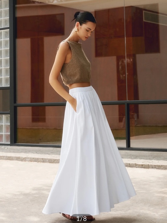Commense Dresses & Skirts - Cotton Pleated Maxi Skirt - brand new